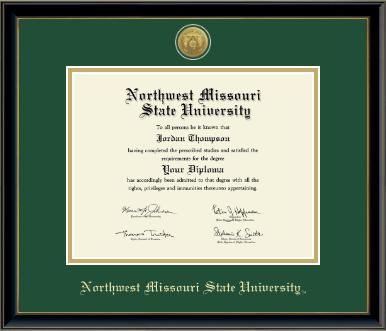 Northwest Missouri State University diploma frame - Gold Engraved Medallion Diploma Frame in Onexa Gold