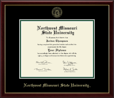 Northwest Missouri State University diploma frame - Gold Embossed Diploma Frame in Galleria