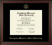 Northwest Missouri State University Gold Embossed Diploma Frame in Studio