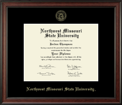 Northwest Missouri State University diploma frame - Gold Embossed Diploma Frame in Studio