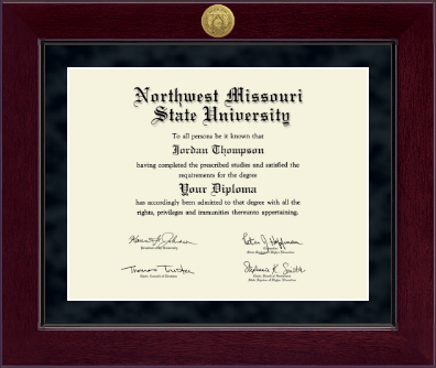 Northwest Missouri State University diploma frame - Millennium Gold Engraved Diploma Frame in Cordova