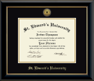 St. Edward's University diploma frame - Gold Engraved Medallion Diploma Frame in Onyx Gold