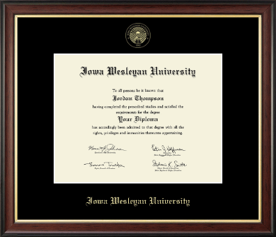 Iowa Wesleyan University diploma frame - Gold Embossed Diploma Frame in Studio Gold
