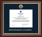 Mercersburg Academy diploma frame - Gold Engraved Medallion Diploma Frame in Hampshire