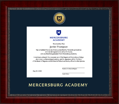 Mercersburg Academy diploma frame - Gold Engraved Medallion Diploma Frame in Sutton
