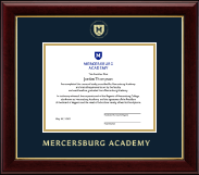 Mercersburg Academy diploma frame - Gold Embossed Diploma Frame in Gallery