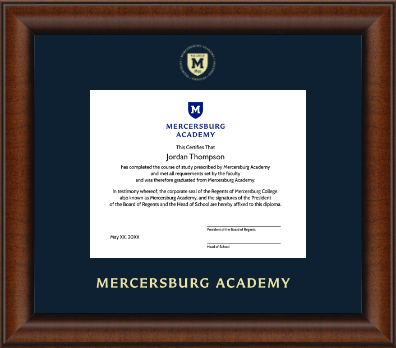 Mercersburg Academy diploma frame - Gold Embossed Diploma Frame in Austin