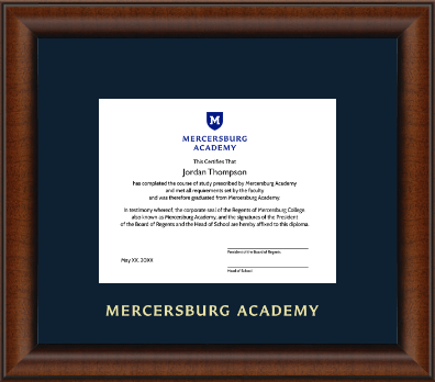 Mercersburg Academy diploma frame - Gold Embossed Diploma Frame in Austin