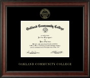 Oakland Community College Gold Embossed Diploma Frame in Studio