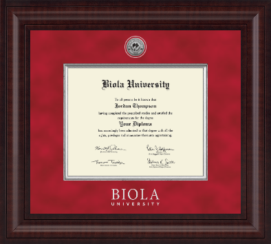 Biola University diploma frame - Presidential Silver Engraved Diploma Frame in Premier