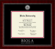 Biola University Silver Engraved Medallion Diploma Frame in Sutton