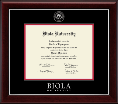 Biola University diploma frame - Silver Embossed Diploma Frame in Gallery Silver