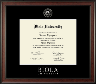 Biola University diploma frame - Silver Embossed Diploma Frame in Studio