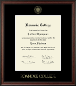 Roanoke College Gold Embossed Diploma Frame in Studio