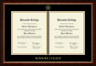 Roanoke College Double Diploma Frame in Murano