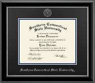 Southern Connecticut State University diploma frame - Silver Embossed Diploma Frame in Onyx Silver