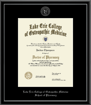 Lake Erie College of Osteopathic Medicine diploma frame - Silver Embossed Diploma Frame in Onexa Silver