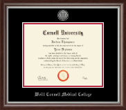 Cornell University Silver Engraved Medallion Diploma Frame in Devonshire