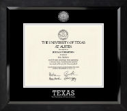 The University of Texas at Austin diploma frame - Silver Engraved Medallion Diploma Frame in Eclipse