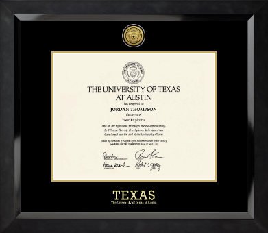 The University of Texas at Austin diploma frame - Gold Engraved Medallion Diploma Frame in Eclipse