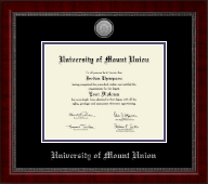 University of Mount Union Silver Engraved Medallion Diploma Frame in Sutton