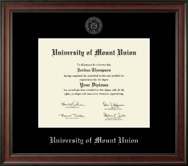 University of Mount Union diploma frame - Silver Embossed Diploma Frame in Studio