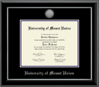 University of Mount Union diploma frame - Silver Engraved Medallion Diploma Frame in Onyx Silver