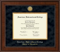 American International College Presidential Gold Engraved Diploma Frame in Madison