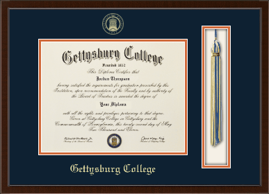 Gettysburg College diploma frame - Tassel & Cord Diploma Frame in Delta
