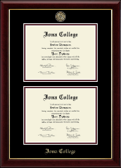 Iona College Masterpiece Medallion Double Diploma Frame in Gallery