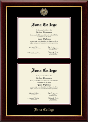 Iona College diploma frame - Masterpiece Medallion Double Diploma Frame in Gallery