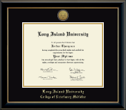 Long Island University Post diploma frame - Gold Engraved Medallion Diploma Frame in Onyx Gold