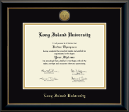 Long Island University - Brooklyn diploma frame - Gold Engraved Medallion Diploma Frame in Onyx Gold