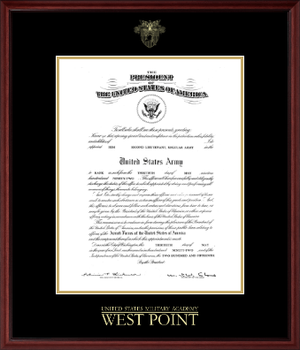 United States Military Academy certificate frame - Gold Embossed Commission Certificate Frame in Camby