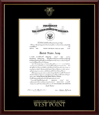 United States Military Academy certificate frame - Gold Embossed Commission Certificate Frame in Galleria