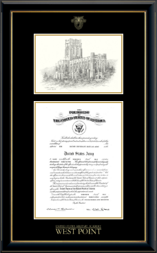 United States Military Academy diploma frame - Campus Scene Diploma Frame in Onyx Gold
