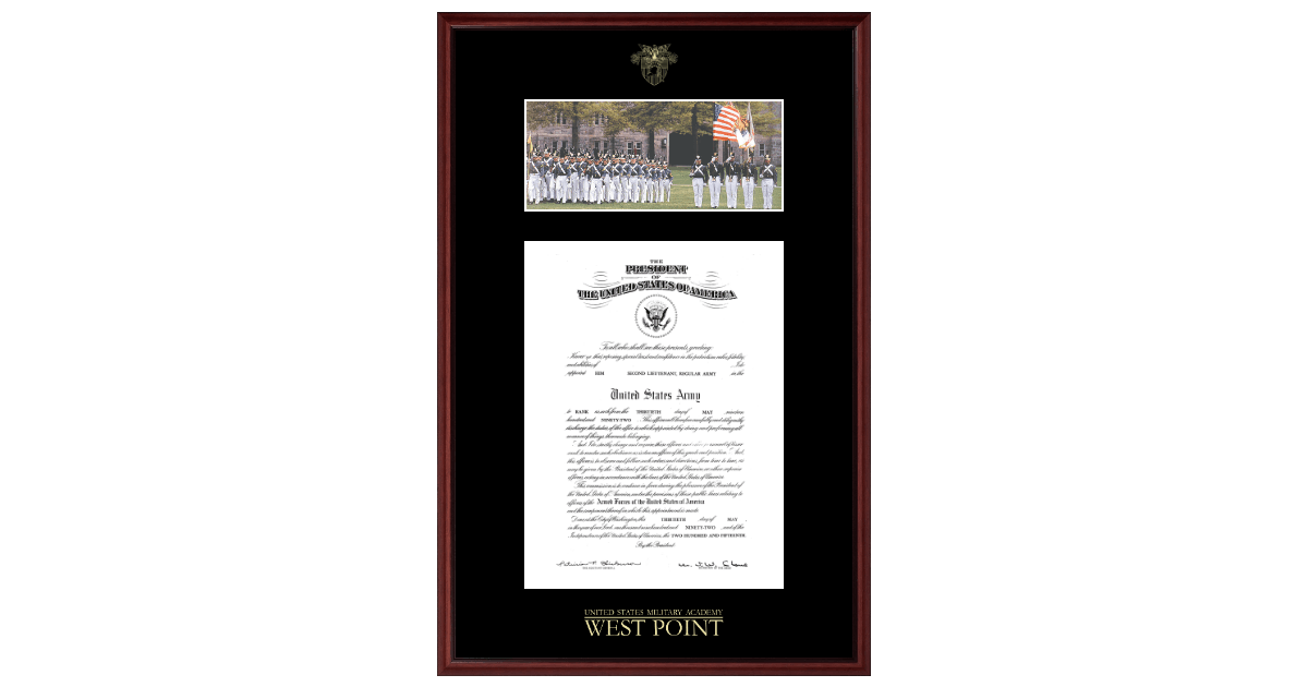 Campus Scene Cadets in Review Diploma Frame United States Military