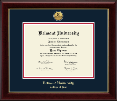 Belmont University diploma frame - Gold Engraved Medallion Diploma Frame in Gallery