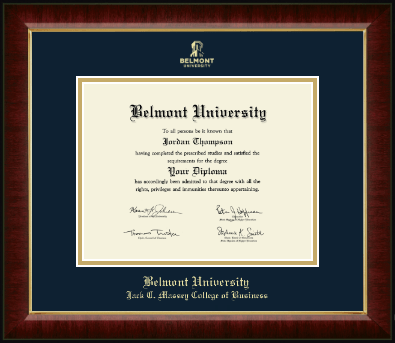 Belmont University diploma frame - Gold Embossed Diploma Frame in Murano