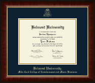 Belmont University Gold Embossed Diploma Frame in Murano