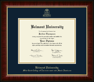 Belmont University diploma frame - Gold Embossed Diploma Frame in Murano