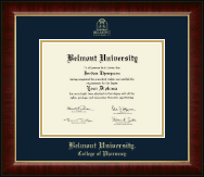 Belmont University diploma frame - Gold Embossed Diploma Frame in Murano
