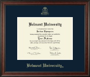 Belmont University Gold Embossed Diploma Frame in Studio