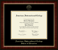 American International College Gold Embossed Diploma Frame in Murano