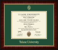 Tulane University Gold Embossed Diploma Frame in Murano