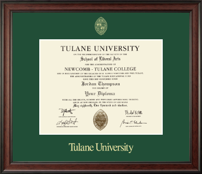 Tulane University diploma frame - Gold Embossed Diploma Frame in Studio