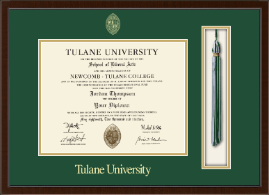 Tulane University diploma frame - Tassel & Cord Diploma Frame in Delta