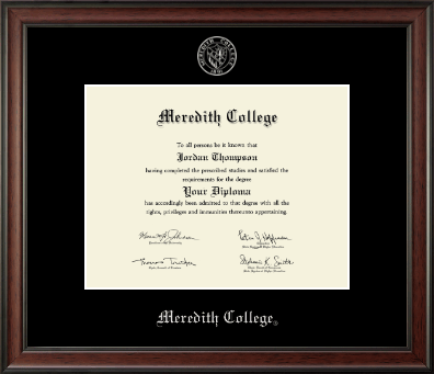Meredith College diploma frame - Silver Embossed Diploma Frame in Studio
