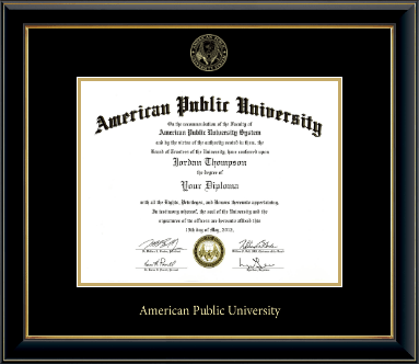 American Public University diploma frame - Gold Embossed Diploma Frame in Onyx Gold