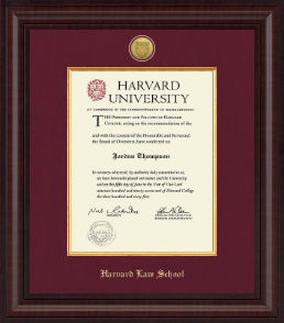 Presidential Gold Engraved Diploma Frame